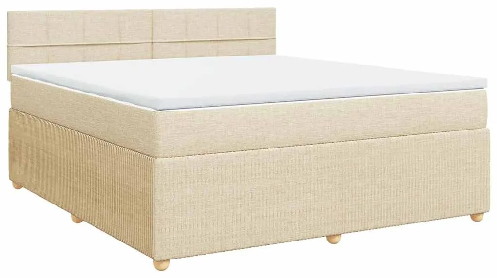 Cama com molas/colchão 180x200 cm tecido cor creme