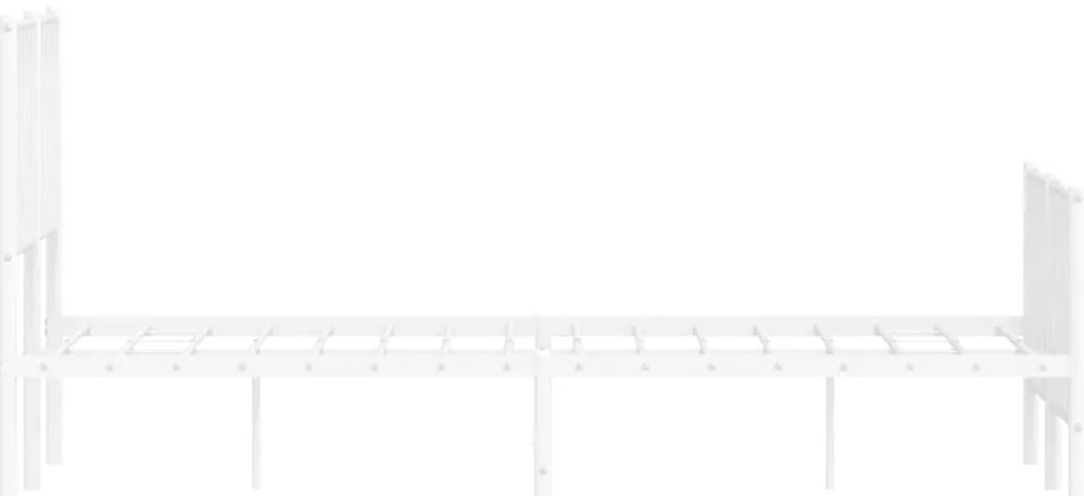 Estrutura de cama com cabeceira e pés 120x200 cm metal branco
