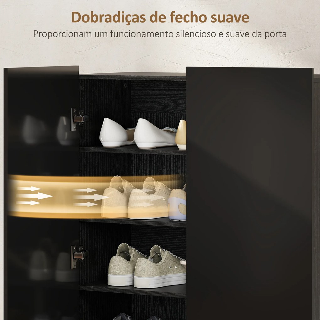 Sapateira para Entrada com Prateleiras Ajustáveis para 20 Pares de Sapatos 72x34,5x103 cm Preto