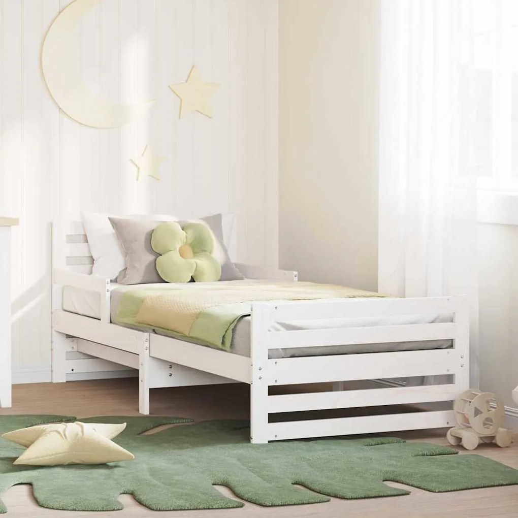 vidaXL Cama extensível para crianças Outros Branco 80 x 130 / 165 / 200 cm