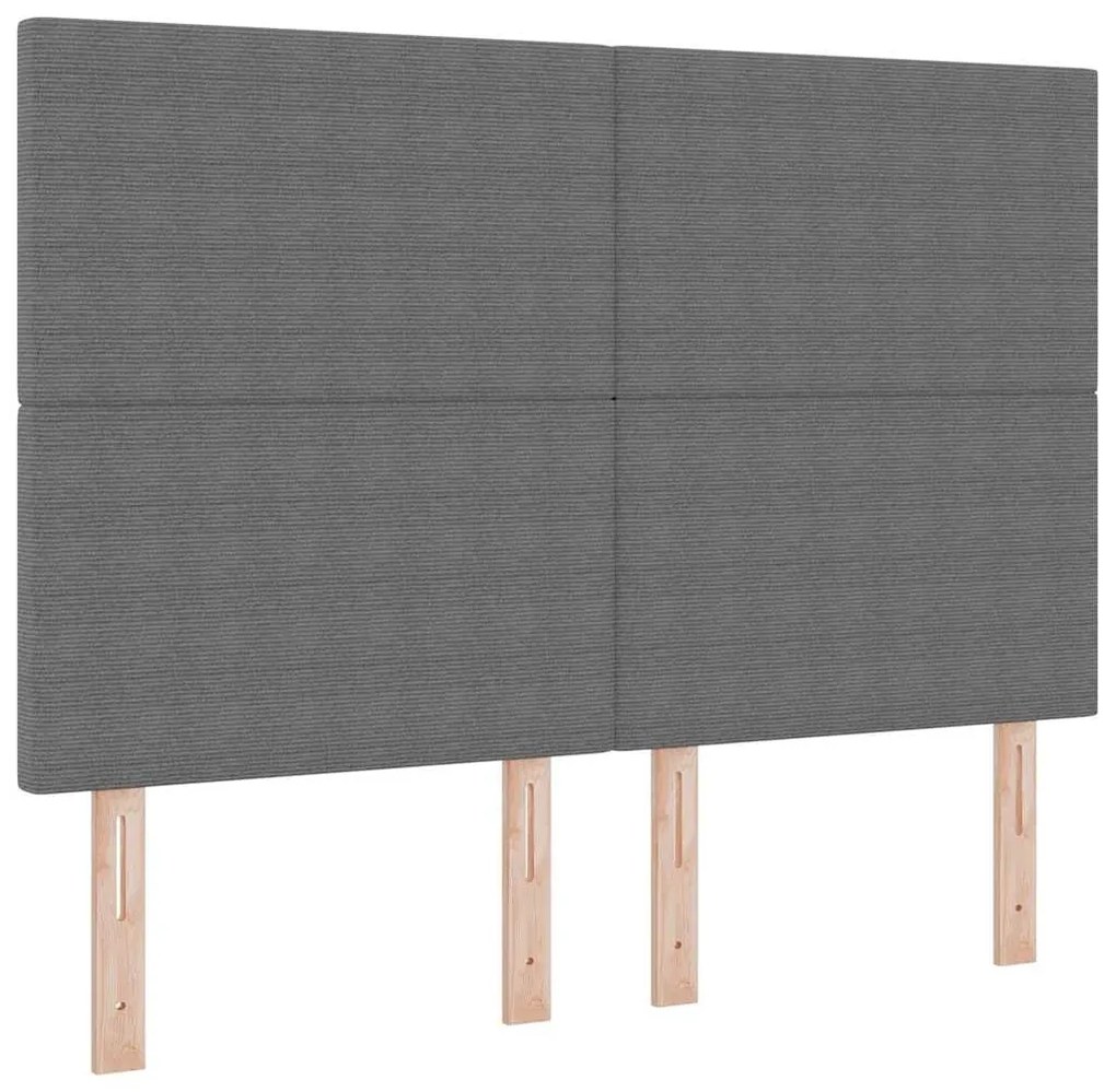 Cama Box Spring com Colchão &amp; Luz LED Cinza Claro 140x200 cm Tecido Co