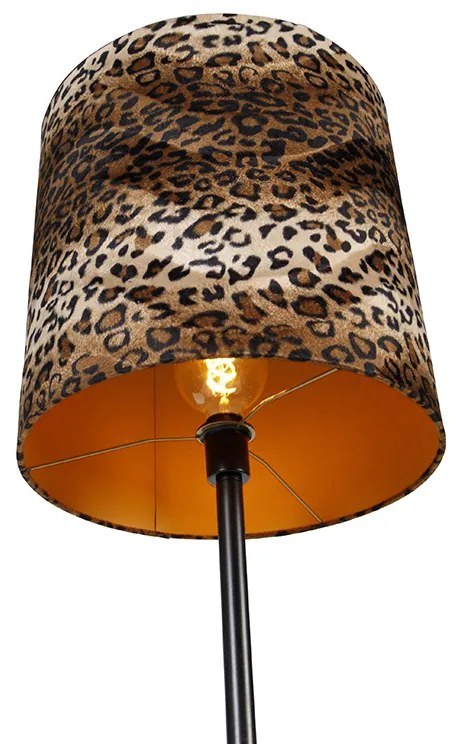 Candeeiro de pé design leopardo preto 40cm - SIMPLO Moderno