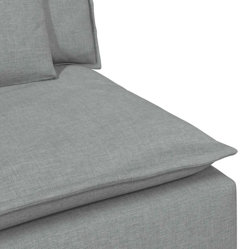 Sofá modular com almofadas cinzento-claro