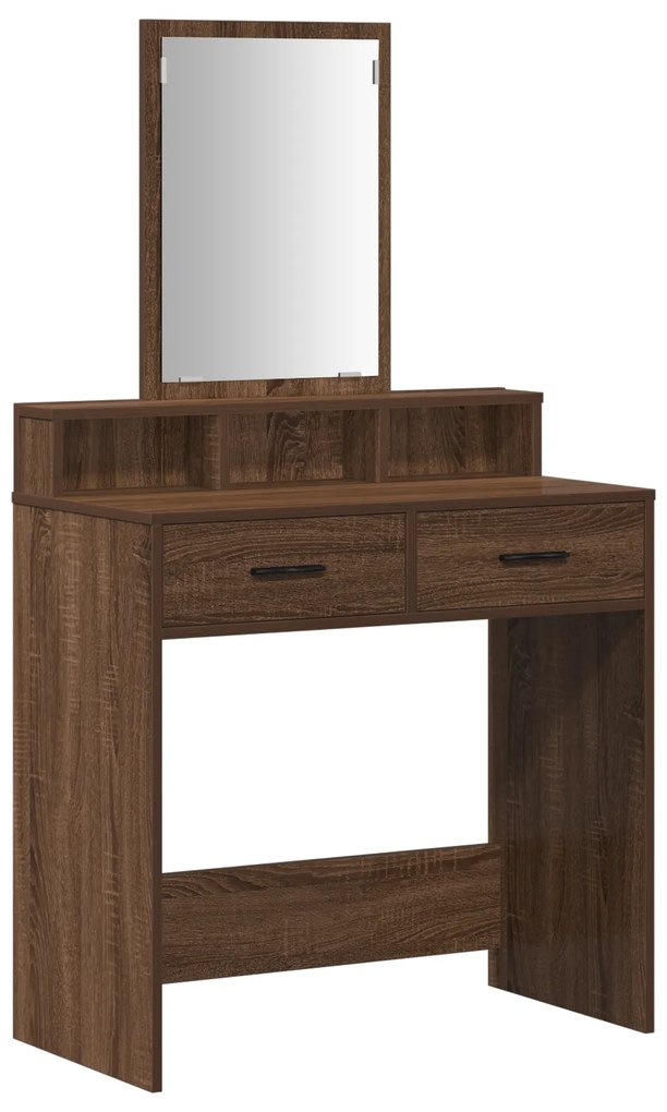 Mesa de Maquiagem com Gavetas Castanho Carvalho 79x41x140 cm