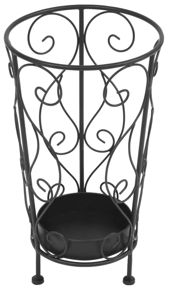 Suporte para guarda-chuvas estilo vintage metal 26x46 cm preto