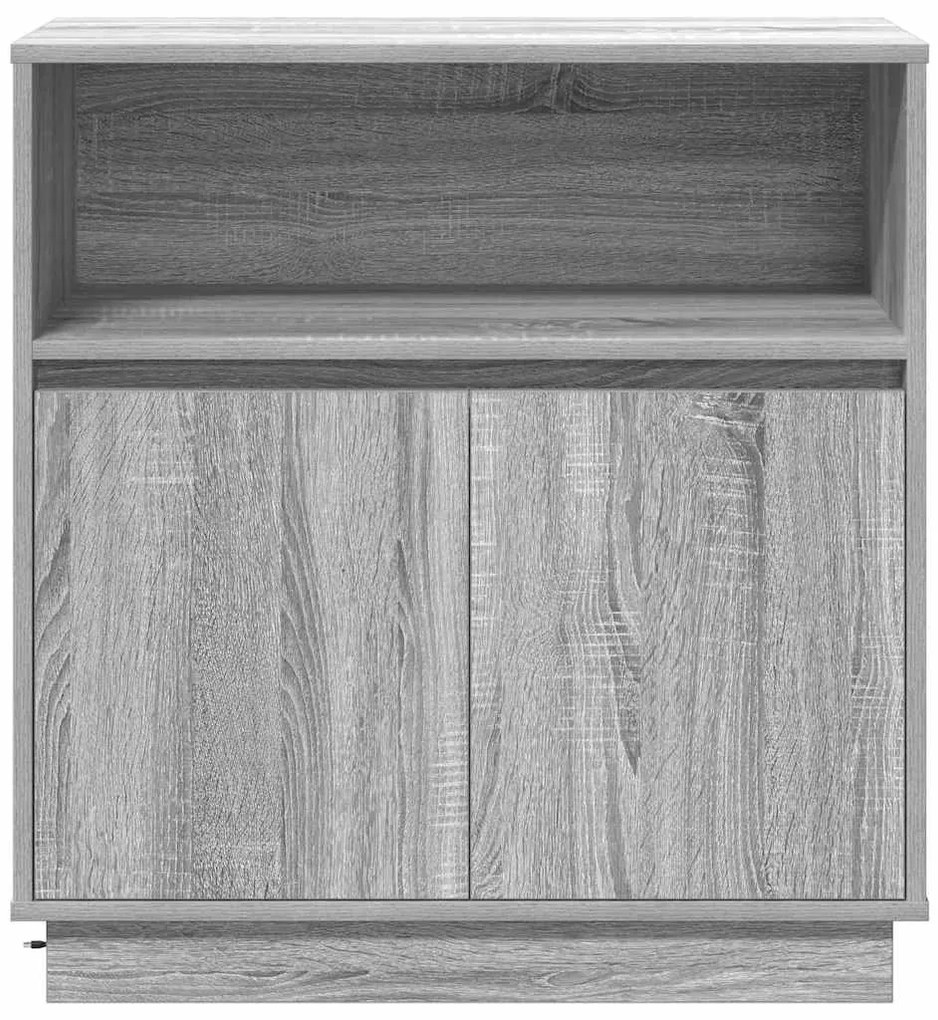 Sideboard com LED Cinza Sonoma 71x34,5x75 cm Madeira Engenharia