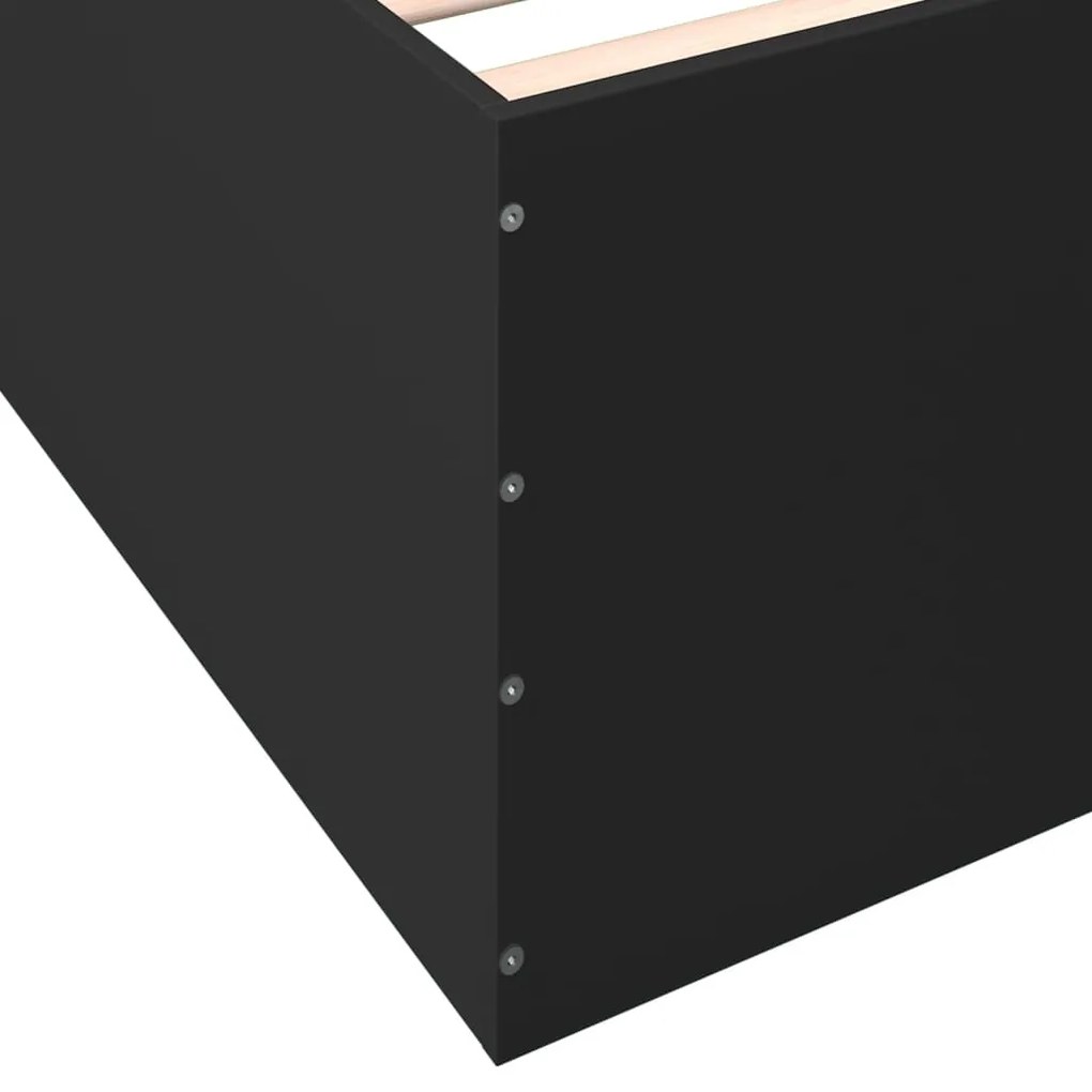 Estrutura de cama 120x190 cm derivados de madeira preto