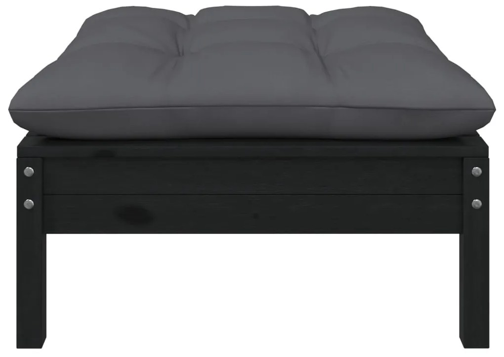 5 pcs conjunto lounge de jardim c/ almofadões pinho maciço