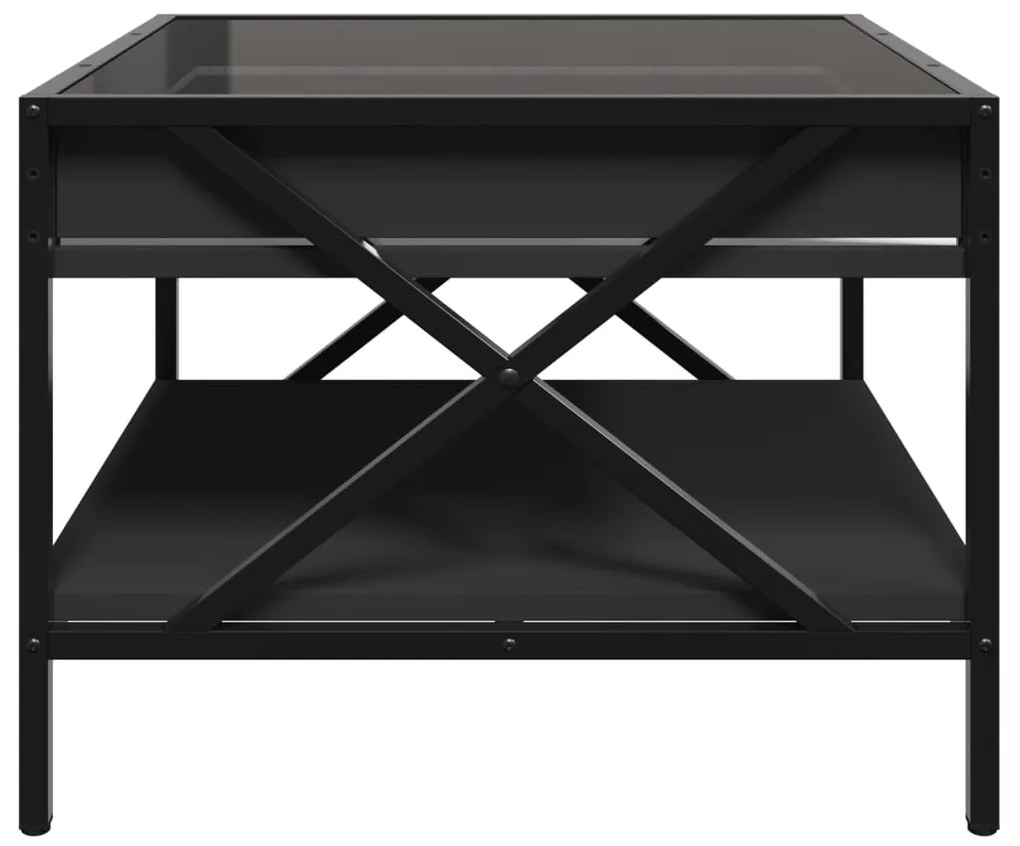 Mesa de centro c/ luzes LED Infinity 50x50x38 cm preto