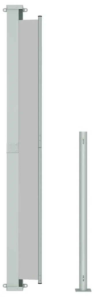 Toldo lateral retrátil para pátio 220x500 cm cinzento