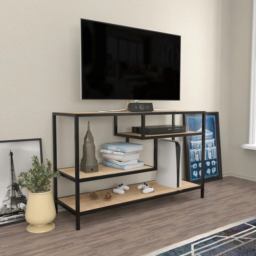 Móvel TV Stand Robbins – Oak/Black – 120 cm x 39 cm x 75 cm