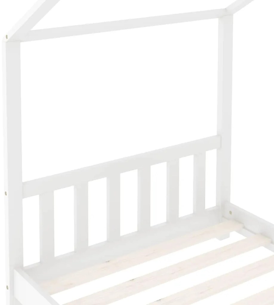 Estrutura de cama para crianças 80x160 cm pinho maciço branco