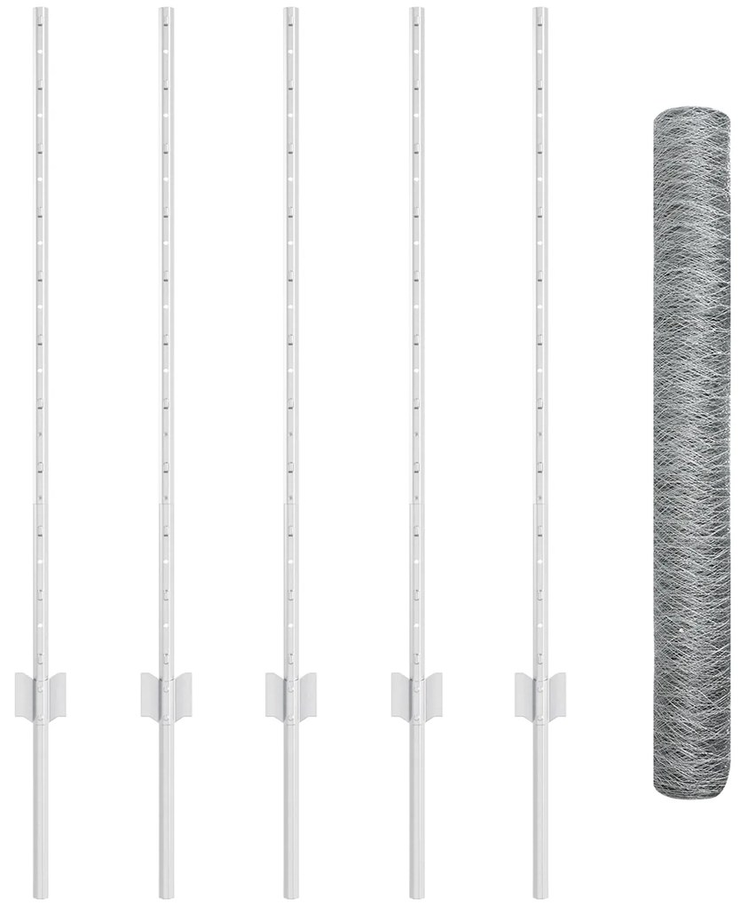 Postes para Cerca vidaXL 10 pcs U-Channel 100 cm Aço Galvanizado, Cerc