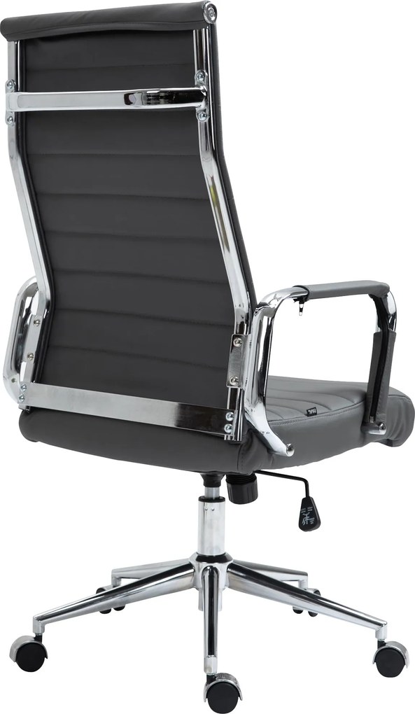 Cadeira de Escritório Kolumbus Couro Genuíno Cinza