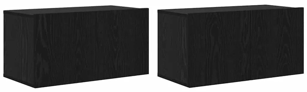 Conjunto de móvel de TV 8 pcs Carvalho preto 60 x 30 x 30.5 cm