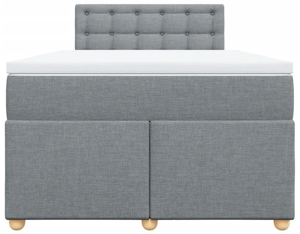 Cama boxspring com colchão 120x190 cm tecido cinzento-claro