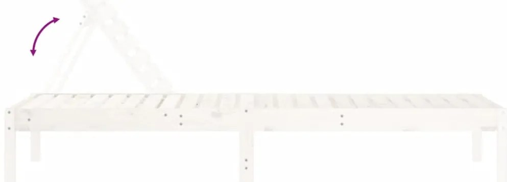 Espreguiçadeira 199,5x60x74 cm madeira de pinho maciça branco