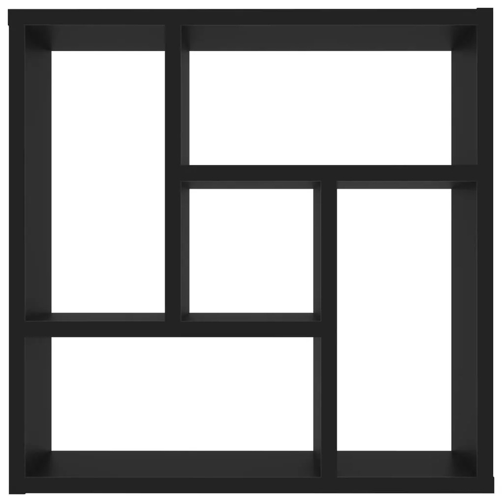 Estante de parede 45,1x16x45,1 cm derivados de madeira preto