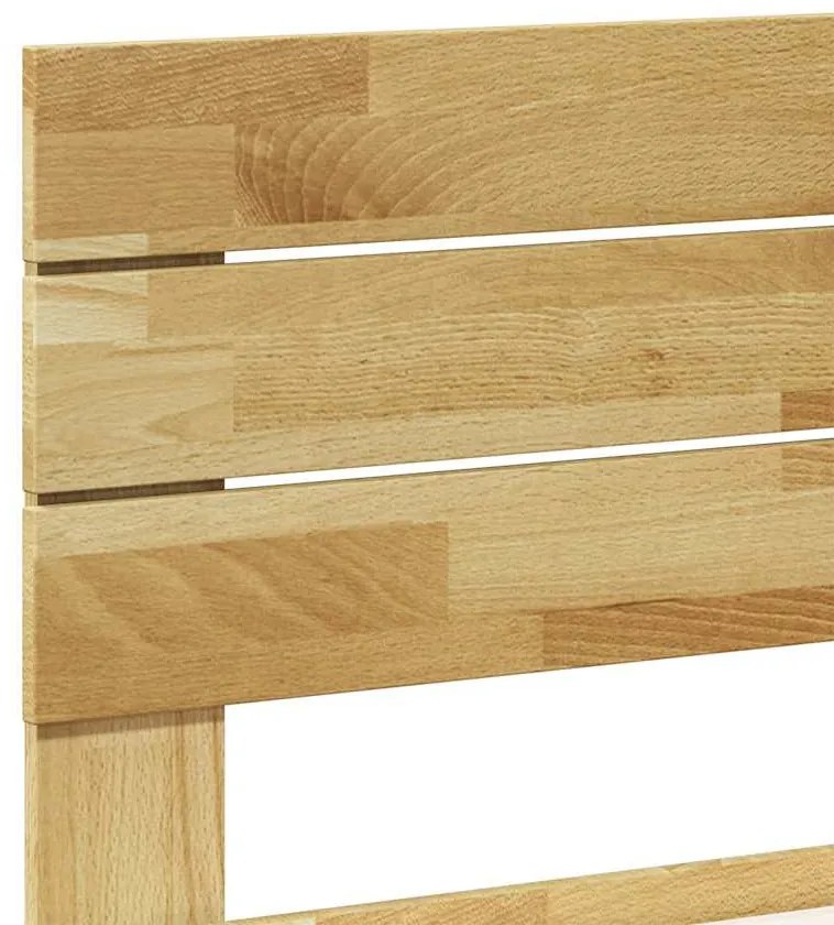 Estrutura cama cabeceira sem colchão 75x190 cm maciça carvalho