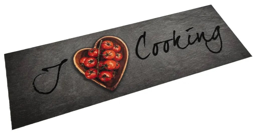 Tapete de cozinha lavável 60x180 cm veludo texto cooking