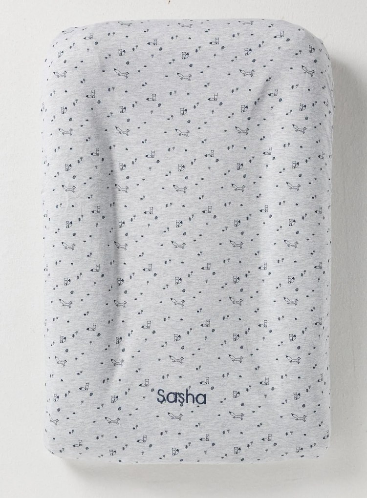 Capa para colchão de mudas, em algodão cinzento claro mesclado