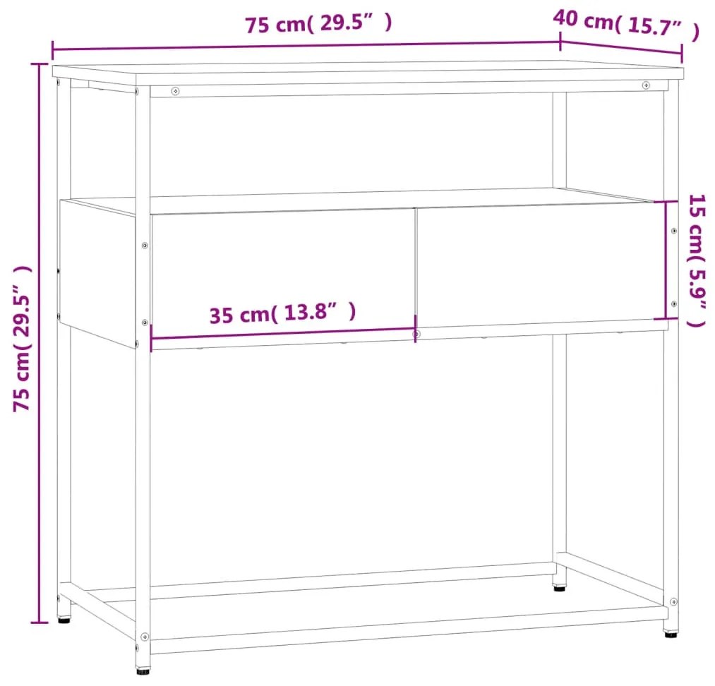 Consola de Entrada Anna com 2 Gavetas de 75 cm - Cinzento - Design Mod