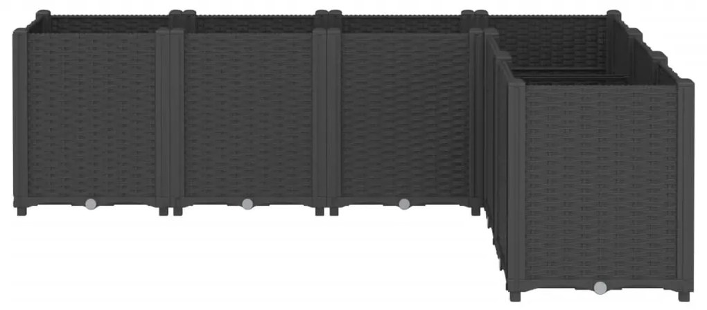 Vaso/floreira 160x120x53 cm PP preto