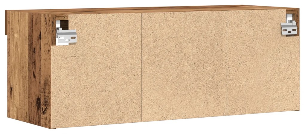 Armário de TV vidaXL com Luzes LED Madeira Antiga 80x30x30 cm