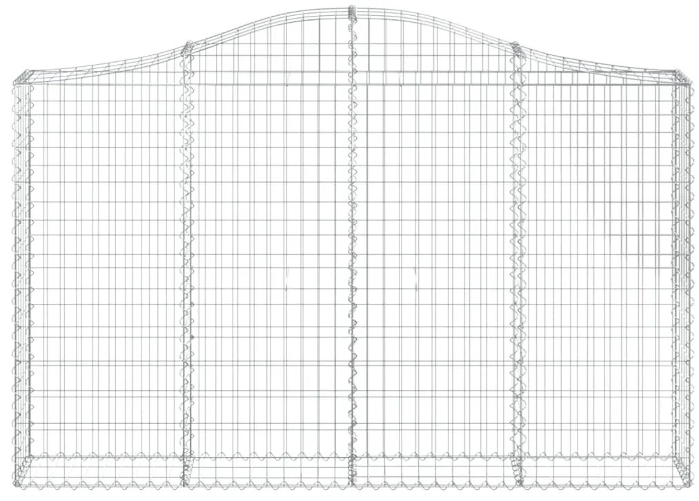 Cestos gabião arqueados 6pcs 200x30x120/140cm ferro galvanizado
