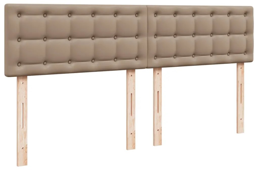 Cama com Molas/Colchão e Luzes Led - 200x200 cm - Couro Artificial Cap