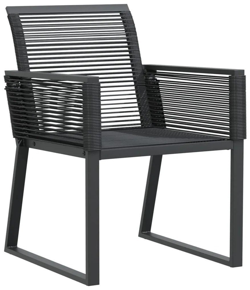 Conjunto 2 cadeiras de jardim, vime, preto