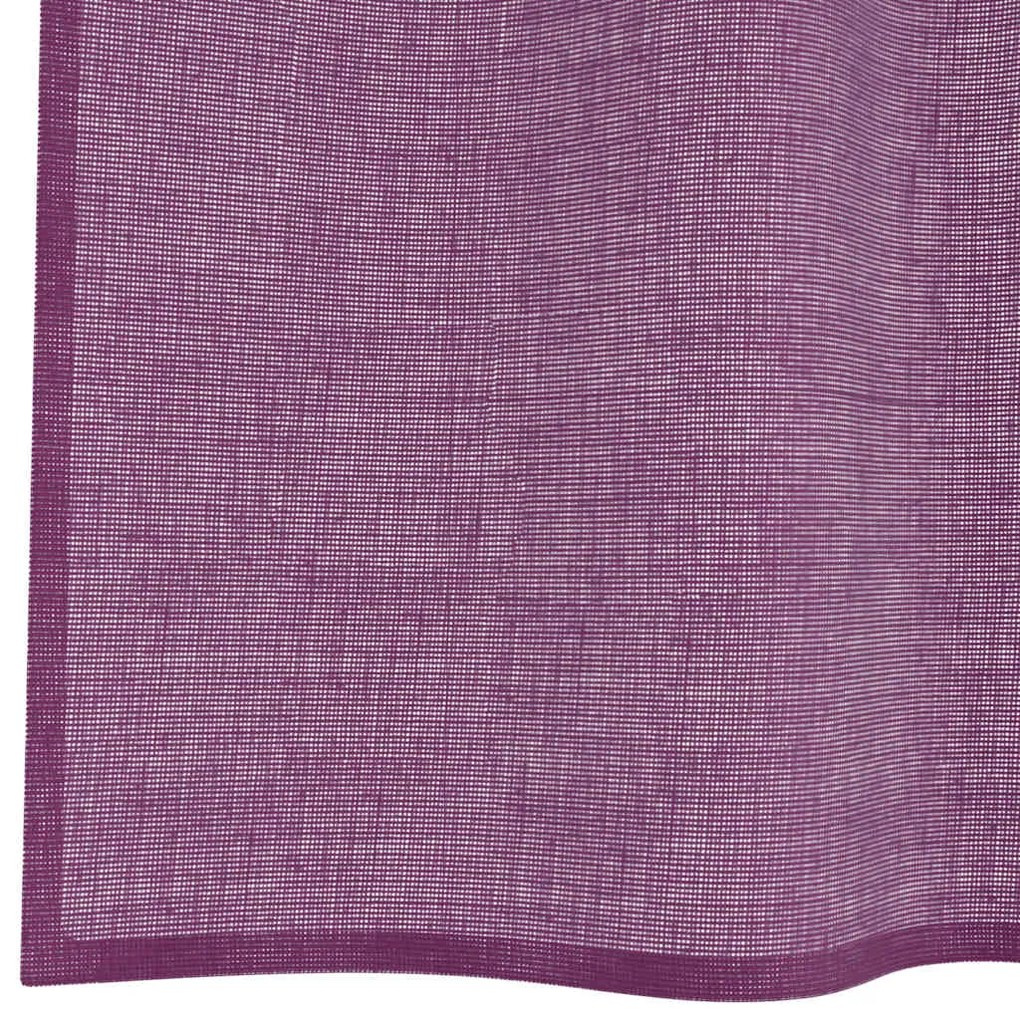 Cortinas de voile com ilhós 2 pcs roxo 140x175 cm