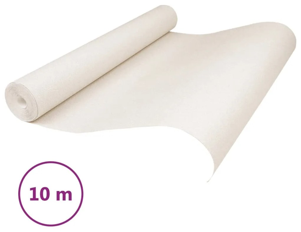 Papel parede 3D 10x0,53 m tecido não-tecido creme sólido