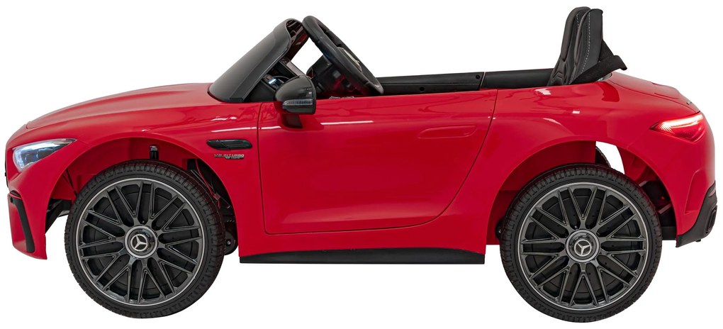 Carro elétrico para Crianças 12V 4x4 Mercedes Benz AMG SL63, Rodas Espuma EVA, Assento couro ecológico Vermelho