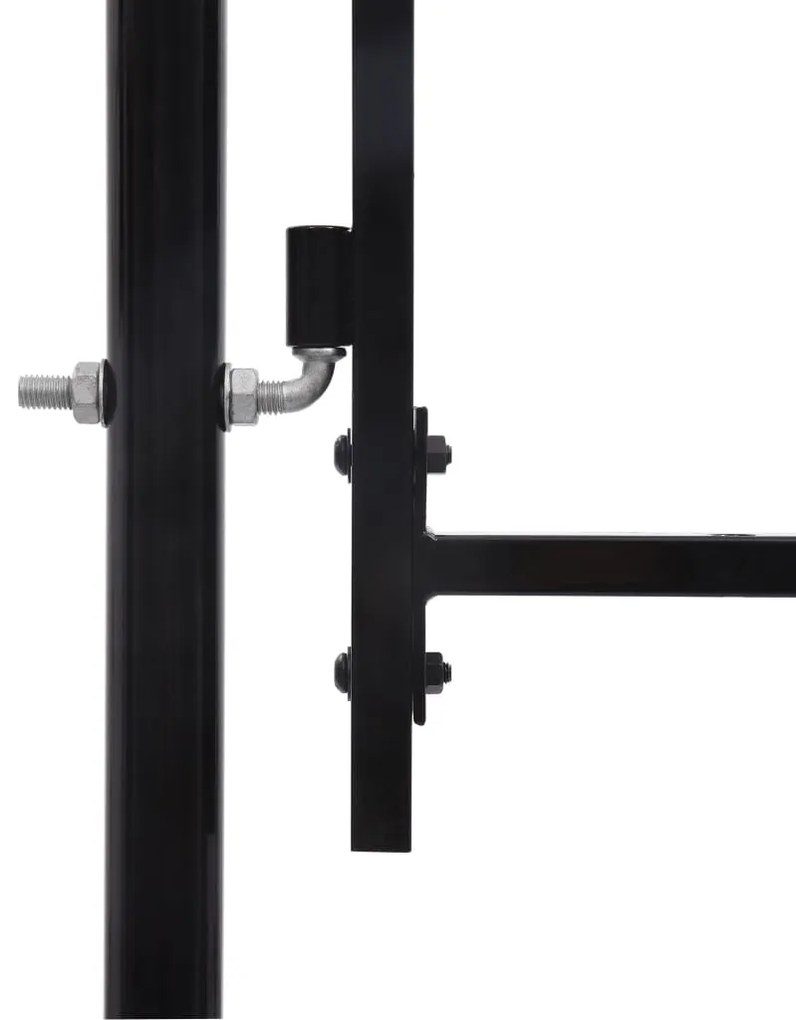 Portão de vedação individual com topo arqueado aço 1x1,5m preto