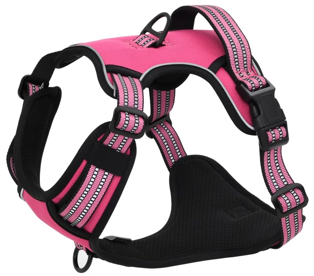 Peitoral para cães com trela e coleira ajustável XL rosa
