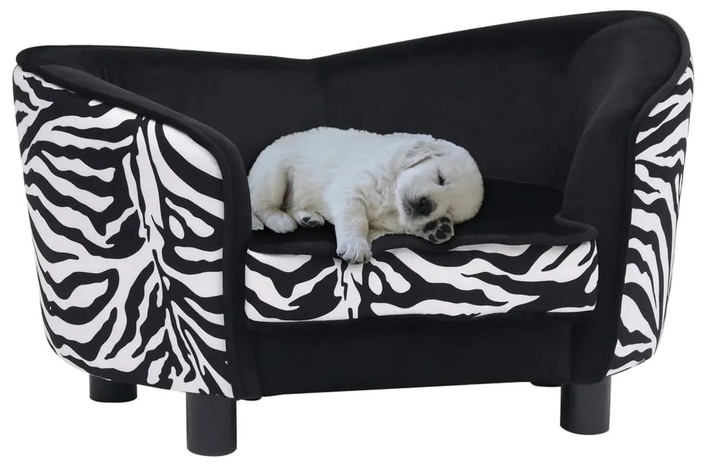 vidaXL Sofá para cães 68x38x38 cm pelúcia preto