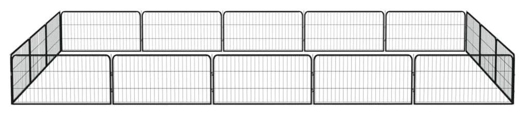 Parque p/ cães c/ 16 painéis 100x50 cm aço revestido a pó preto