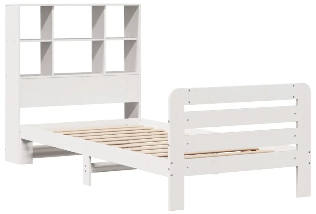 Cama sem colchão 90x200 cm madeira de pinho maciça branco