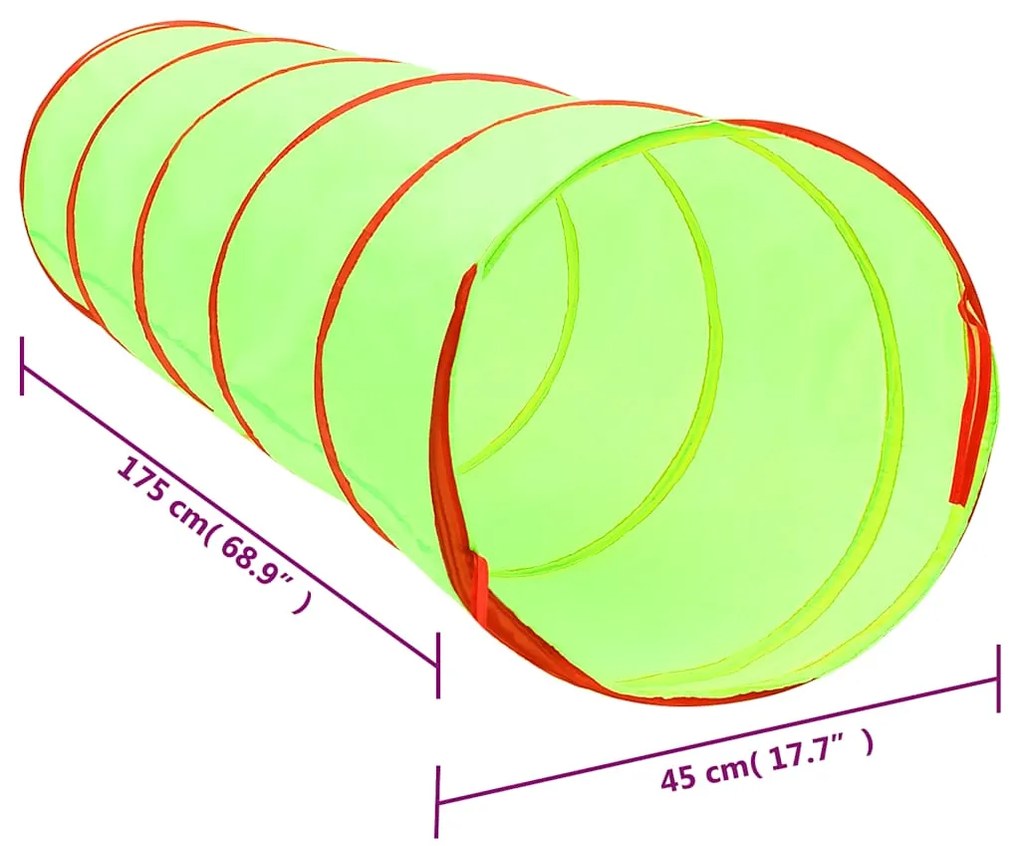 Túnel de brincar infantil 175 cm poliéster verde