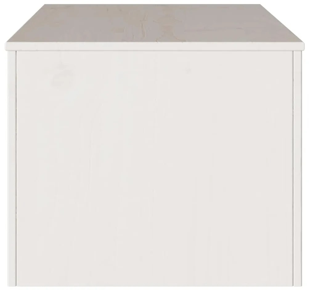 Mesa de Centro vidaXL "DRAMMEN" Branca 99x55x45 cm Madeira Sólida de P