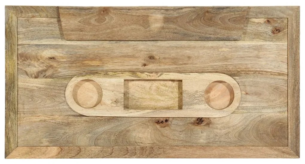 Mesa de centro estilo cassete 100x52x45 cm mangueira maciça