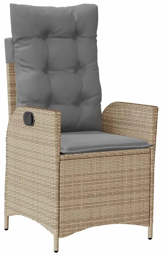 Conjunto de Jantar de Jardim com 5 Peças e Almofadas Bege em Rattan de
