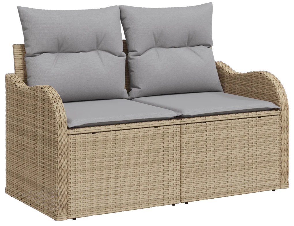 Conjunto de Sofá de Jardim vidaXL de 6 Peças com Almofadas Bege Rattan