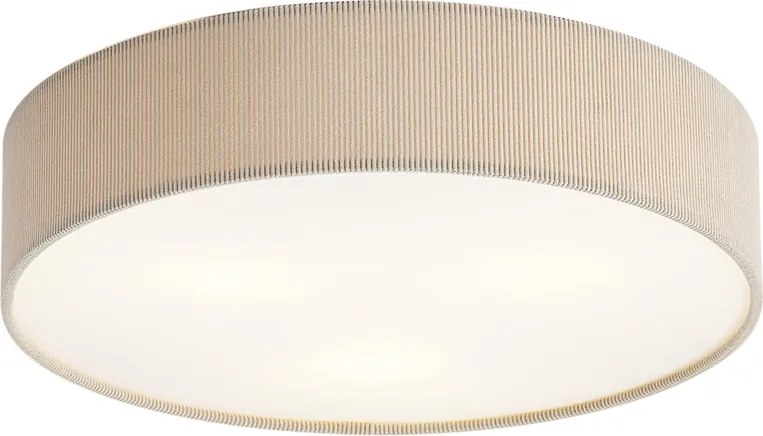 Plafon moderno taupe com abajur de veludo 46cm 3-luzes - Luz