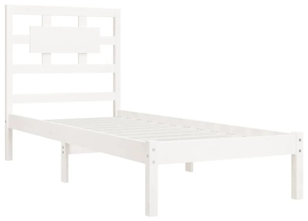 Estrutura de cama 90x200 cm pinho maciço branco