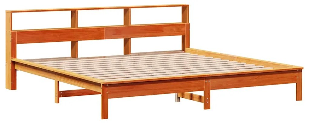 Cama com estante sem colchão 200x200 cm pinho maciço