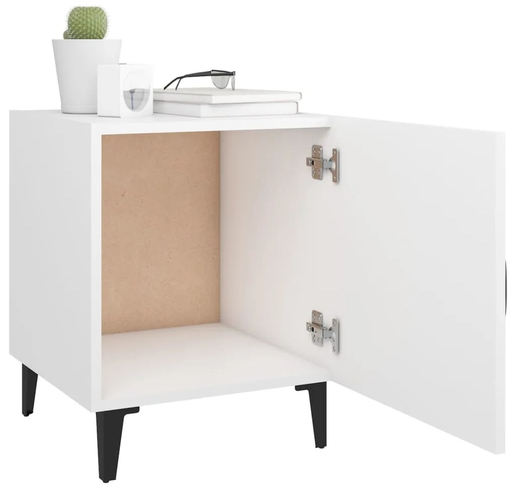Mesas de cabeceira 2 pcs madeira processada branco