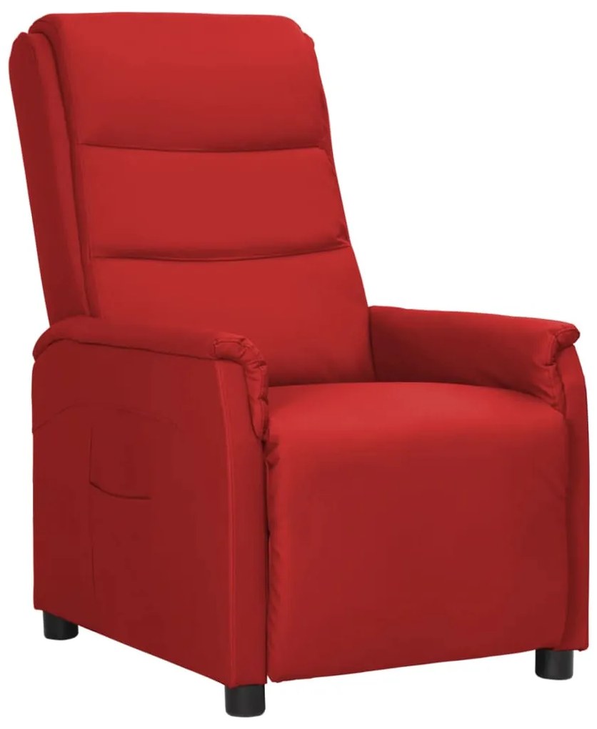 Cadeira reclinável couro artificial vermelho tinto
