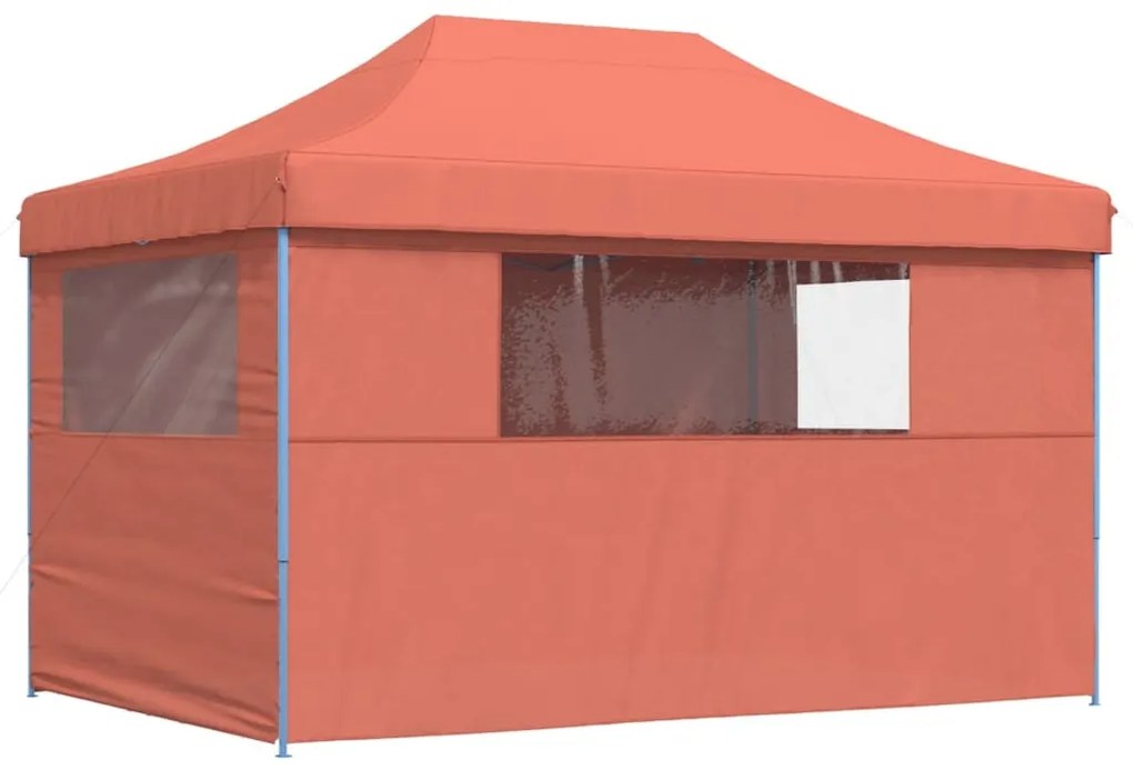 Tenda p/ festas pop-up dobrável 4 paredes laterais terracotta